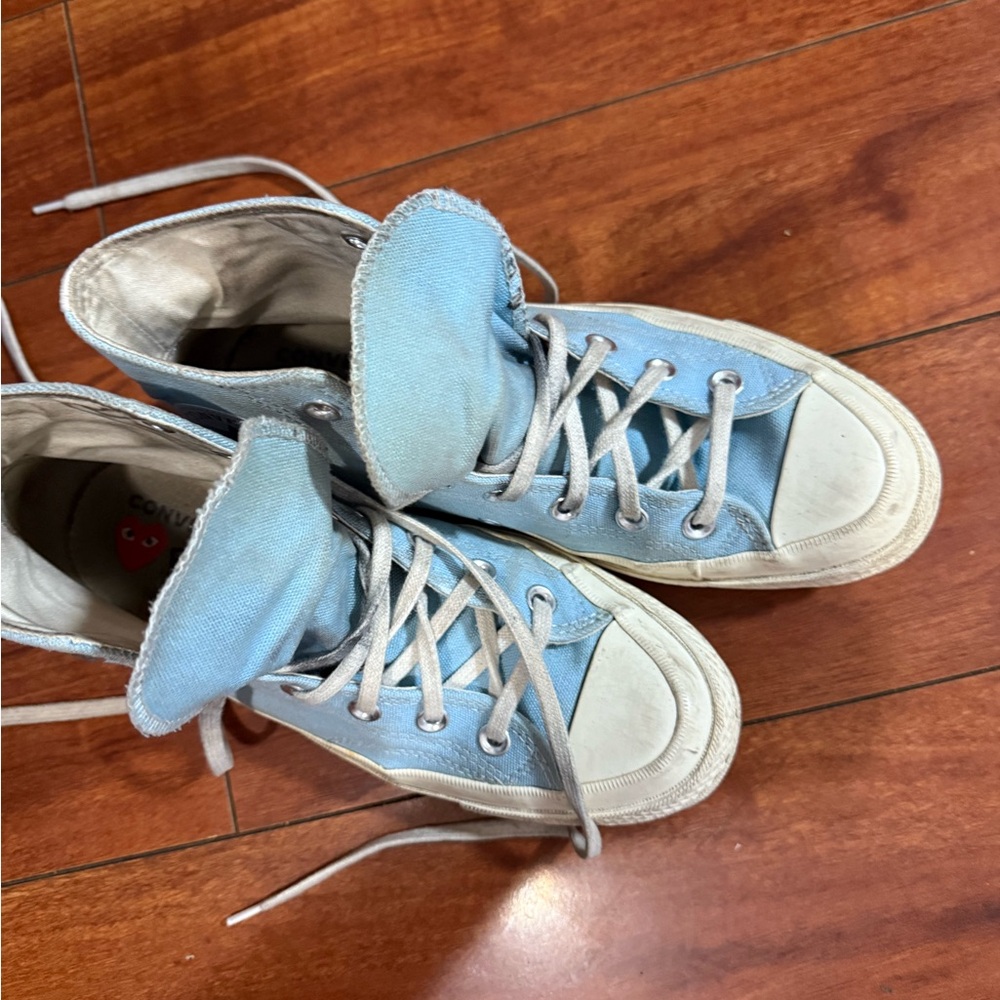 Converse Sky Blue High-Top Sneakers comme des garçon - Picture 8 of 8